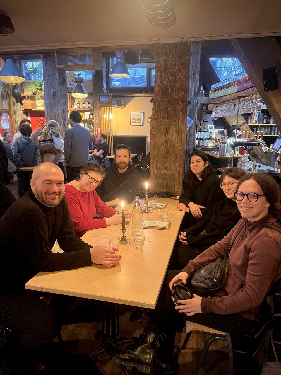 Post-Drift drinks in Cafe de Ceuvel with today's Drift crew